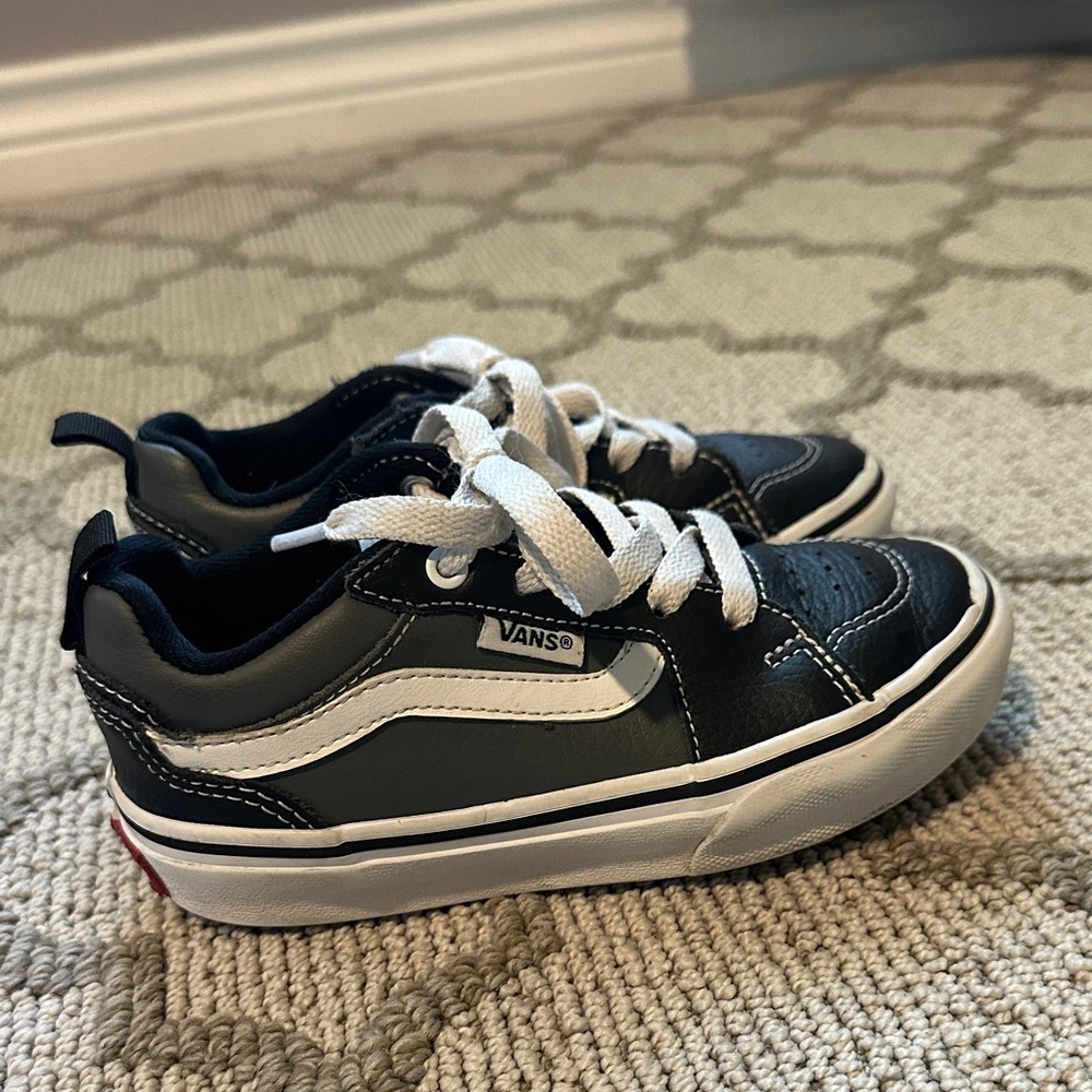 Vans Black and White Old Skool Sneakers with Signature Jazz Stripe